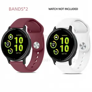 Silicone sports strap compatible with Garmin Vivoactive 5/Vivoactive 3 strap, Garmin Venu 2 Plus/Veno Sq/Veno men's and women's strap, Garmin Vivoactive 5's soft silicone sports replacement strap Vivoactive 3 Music、Venu 2 Plus、Venu Sq、Venu、Vivomove Sport、