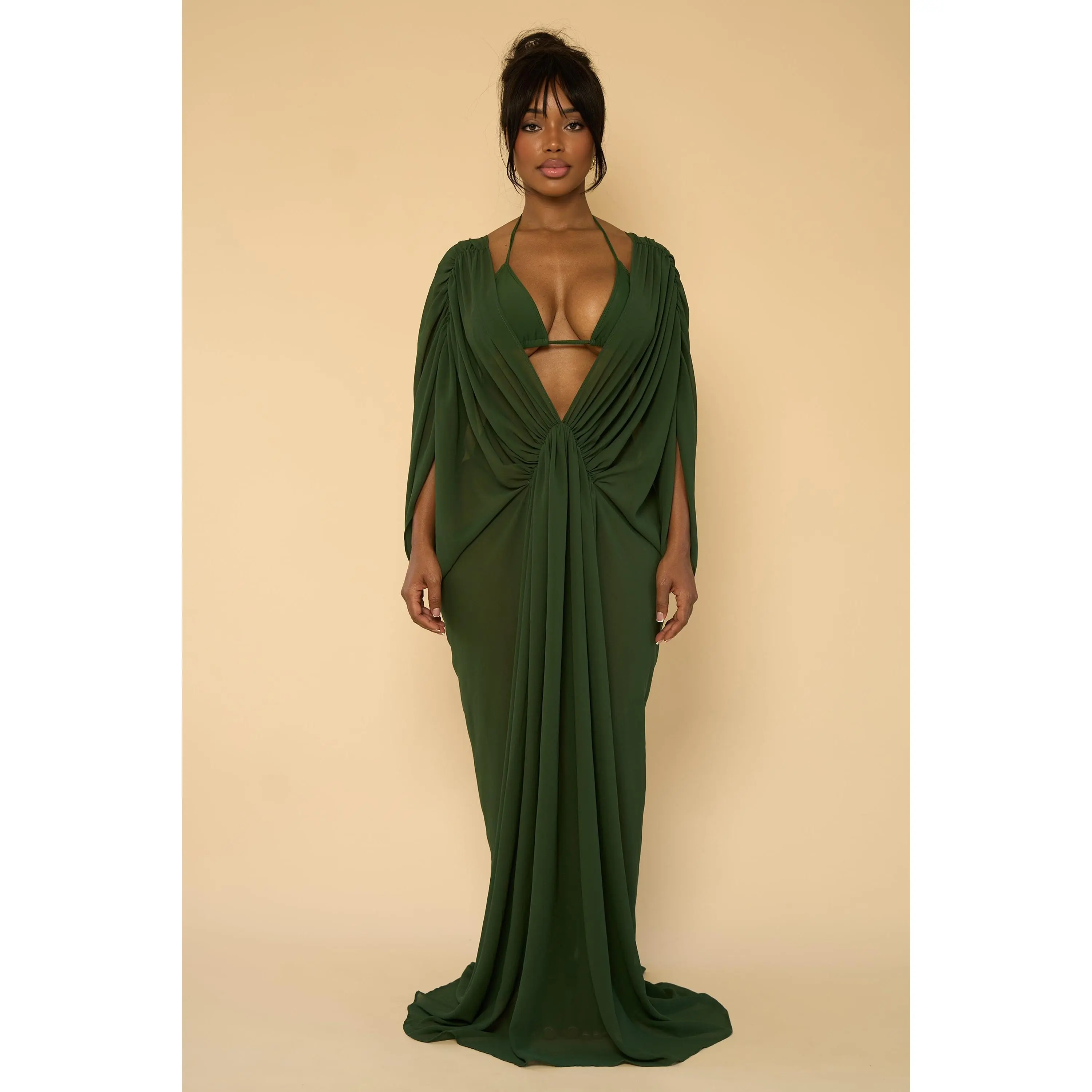 LUCY COVER UP DRESS-IVY GREEN