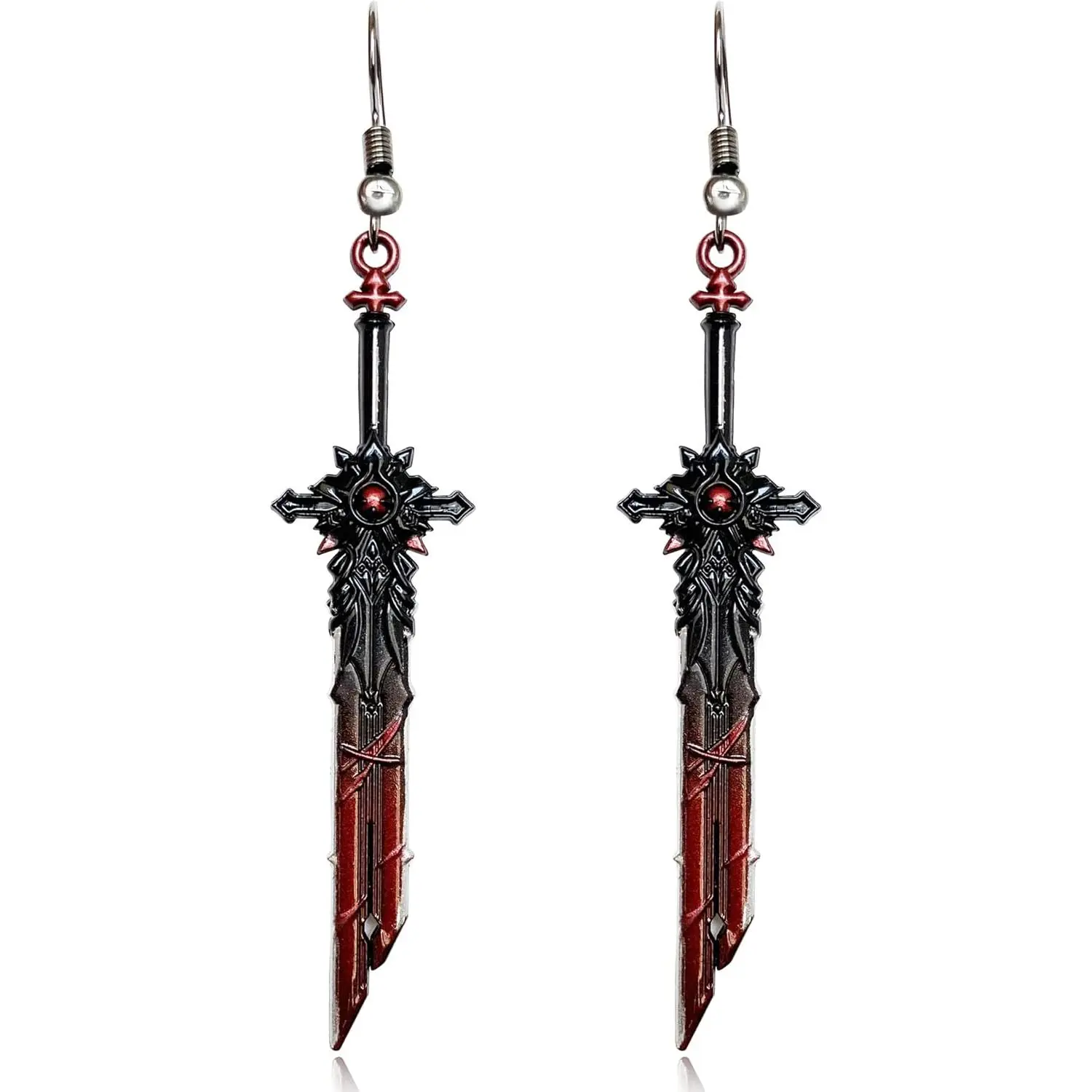 Handmade Punk Retro Gothic Long Dagger  Sword Dangle Drop Earrings for Women Men Statement  Gifts