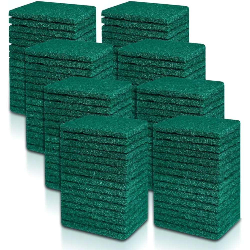 120 Pcs Heavy Duty Scouring Pads 4.3 x 3 x 0.3 in Non Scratch Household Scrub Pads Bulk Green Reusable Pan Scrubber Multipurpose Anti Grease Scrubbing Pads for Kitchen Dish Supplies