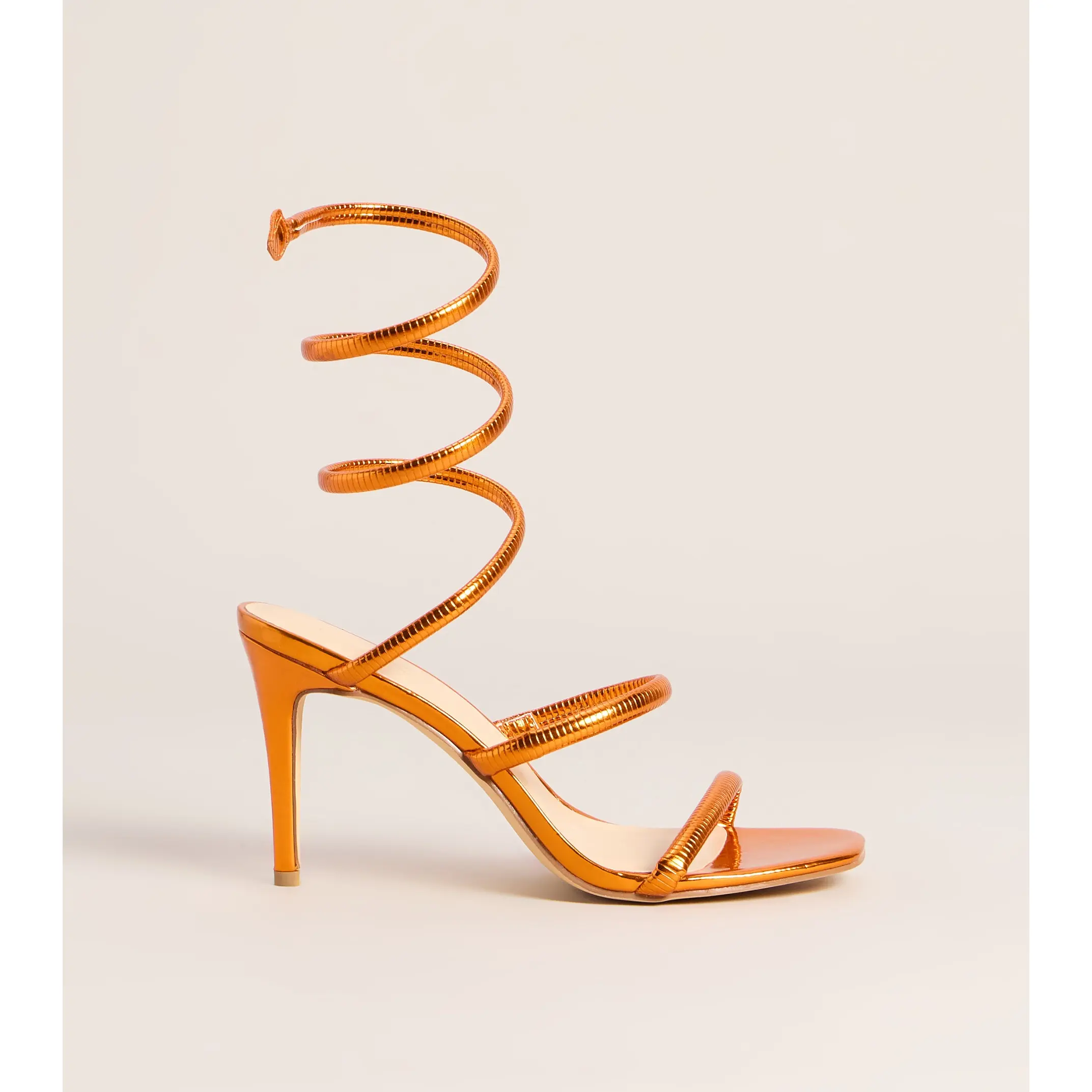 High Shine Metallic Spiral Stiletto Heels