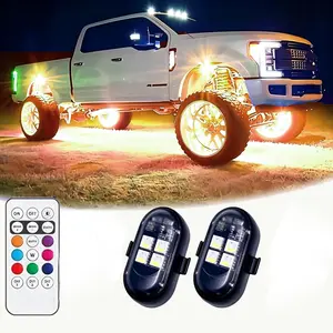 2026 New RGB Underglow LED Lights for Cars & Motorcycles, Wireless Remote Strobe Warning Light, Waterproof Multi-Color Ambient Lighting Kit for Truck Jeep ATV Night Riding Mods