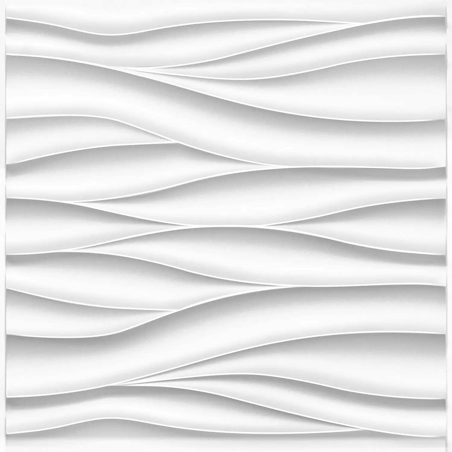 Wave Wall Panels for Interior Wall Decor, White  Wall Panels Accent Wall, Paintable  Wall Decor Covering Panels for Living Room Bedroom, Pack of 12 Tiles