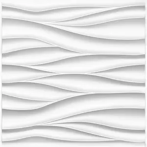 Wave Wall Panels for Interior Wall Decor, White  Wall Panels Accent Wall, Paintable  Wall Decor Covering Panels for Living Room Bedroom, Pack of 12 Tiles