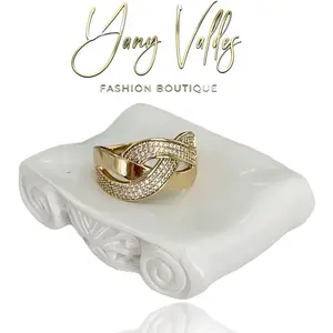 Fashion Boutique Beautiful Ring for Women  Gold Plated with Sirconia Elegant Jewelry. (It's not real gold)