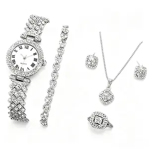Women's 5-Piece Crystal Jewelry Set - Full Bling Collection