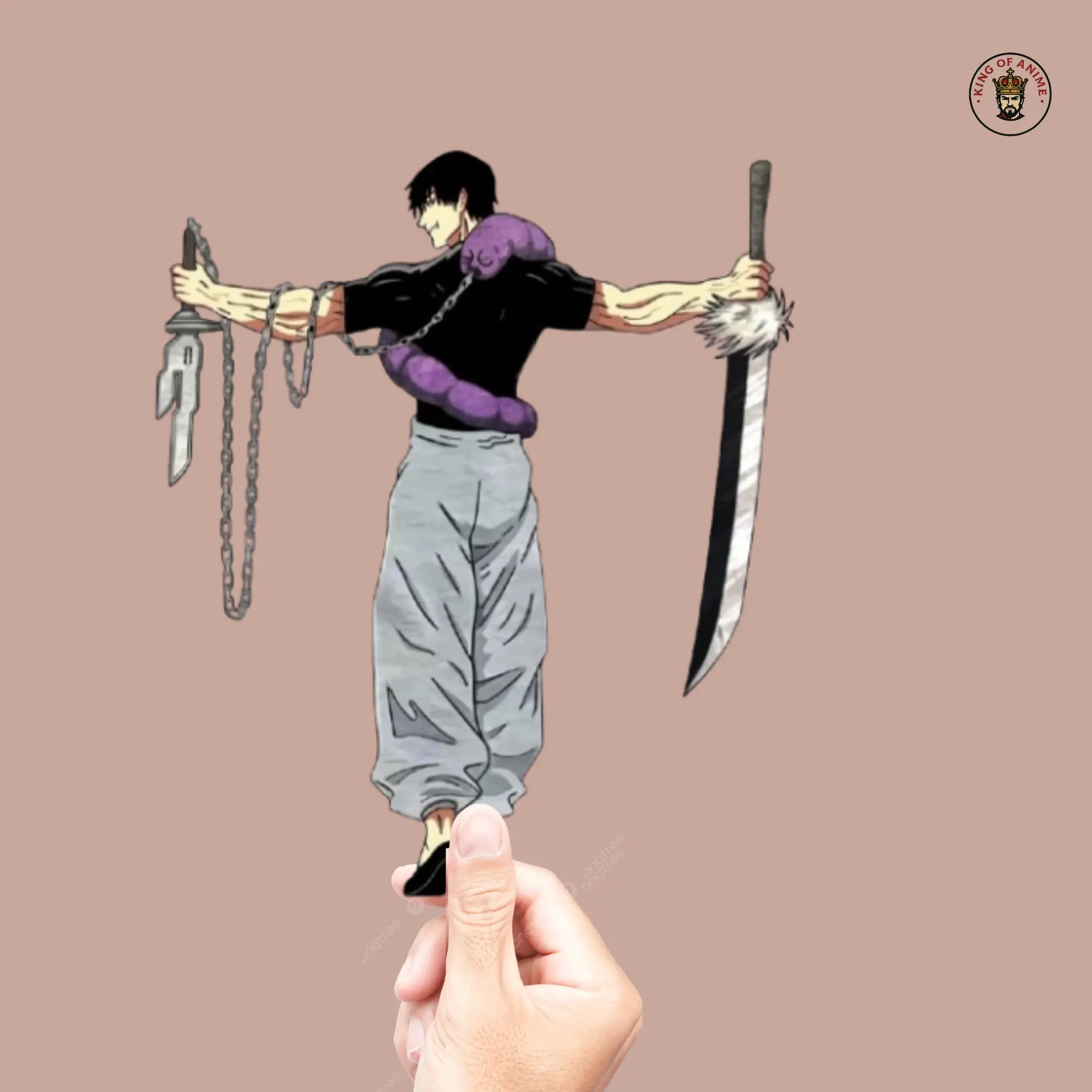 Toji Fushiguro Sticker, Vinyl Sticker, Jujutsu Kaisen Fanart, Cursed Weapon Master, Anime Dark Assassin Pose, Laptop Decor