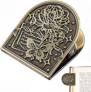 Travelers Note Book Clip Alloy  Flower Butterfly Theme Metal Antique Bronze Midori Decorative Journal Page Binder Clips for TN Travelers Art Journaling Reading Decoration Accessories