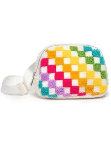 Rainbow Checkered Adjustable Belt Bag