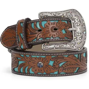 Western Belts for Women Cowgirl,Cowboy Bling Country Turquoise Belts for Jeans Pants Dresses