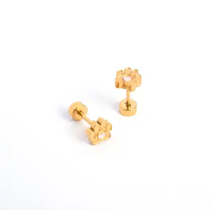 Paw Print Enamel Screwbacks Stud Earrings For Women, Dog And Cat Lovers Jewelry, Minimalist Lightweight Animal-Themed Accessories, Perfect Gift For Her, Everyday Wear, Party Wear, Instagram-Worthy Trendy Earrings, Paw Print Fashion Jewelry