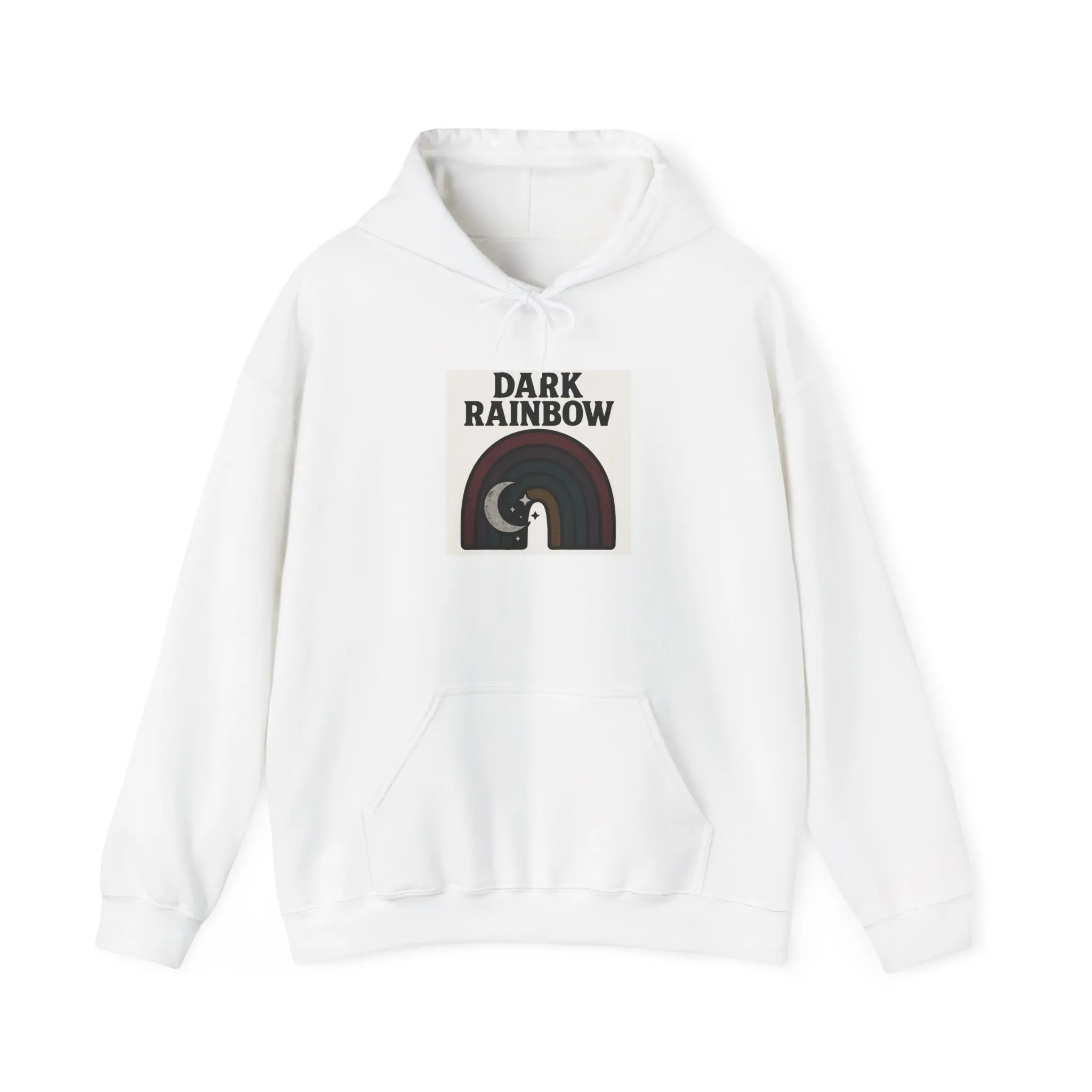 Dark Rainbow arch graphic Hoodie | Retro goth rainbow design