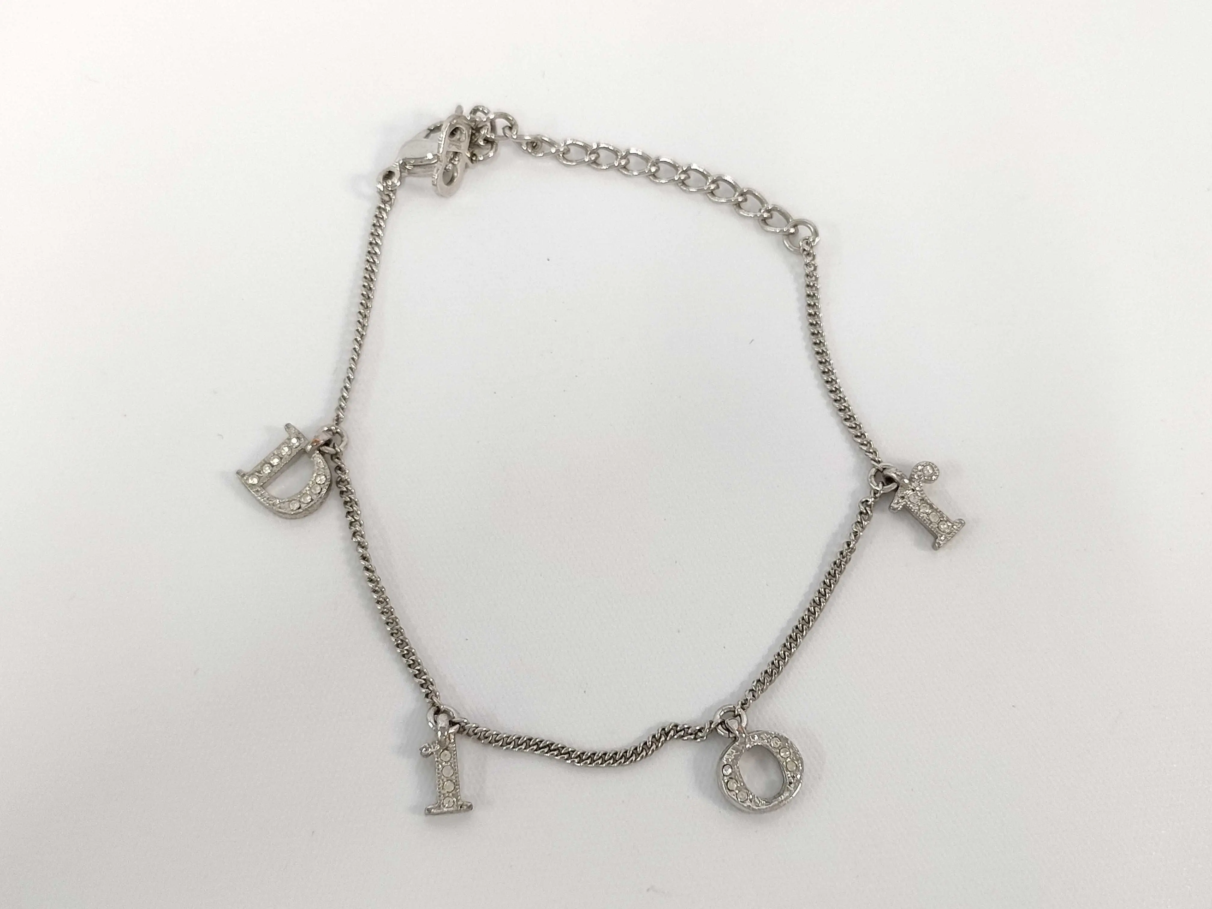 Pre-owned Christian Dior Vintage Y2K Era Bangle Swarovski Crystal Bracelet with Real Authentication