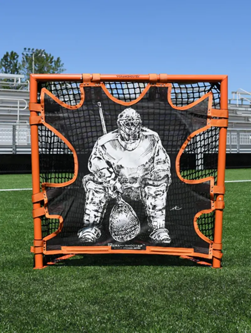 Crankshooter® Hi-Impact Big Goalie Box Lacrosse Shot Trainer for 4'x4' Box Goals, Triple Stitching