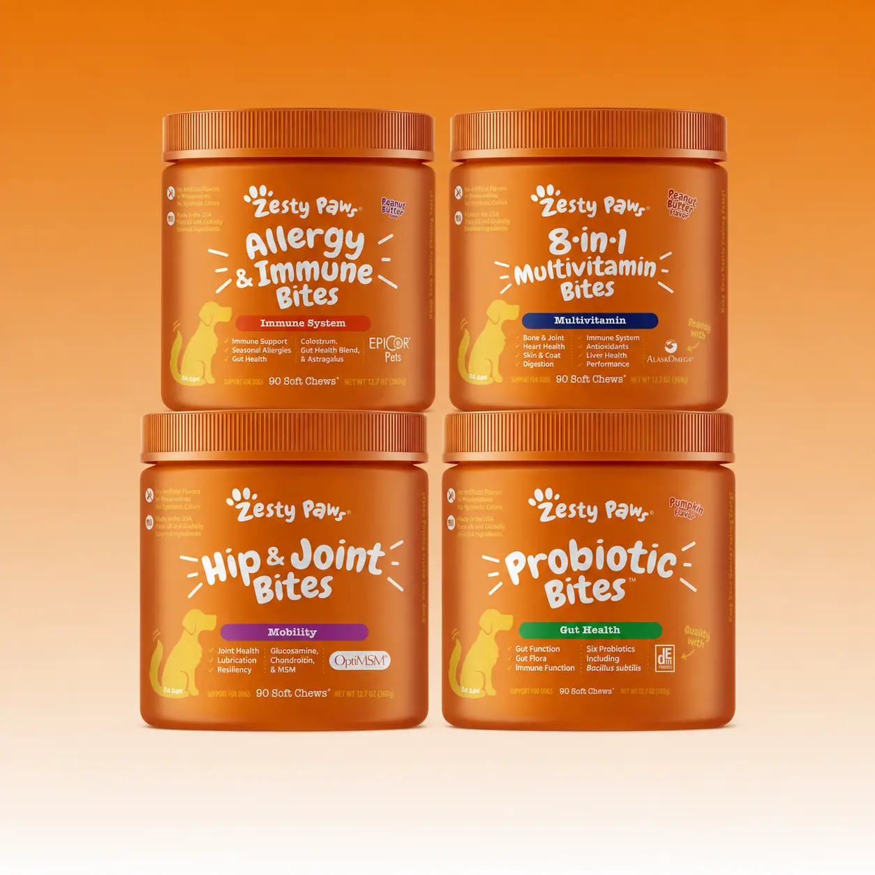 TikTok Exclusive Bundle Complete Wellness & Defense: Allergy and Immune Bites, Probiotic Bites, Multi-Vitamin, Hip & Joint