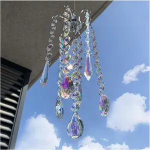 Chandelier Wind Chimes AB Coating  Prisms Hanging Suncatcher Pendant Home Decor Gifts
