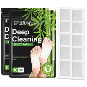 Sefudun 50PCS Natural Bamboo Ginger Powder Foot Pads for Foot Care Deep Cleansing Relaxation Sleep Aid Bamboo Vinegar Powder Foot Patch