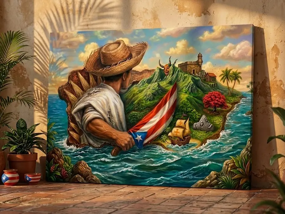 El Jibarito Regresa – Puerto Rican Canvas Wall Art | Boricua Home Decor | Premium Canvas Print