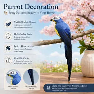 Realistic Parrot Garden Decoration, Foam Body with Feathers, Outdoor Indoor Use, Low Maintenance, Rural Theme Party Decor