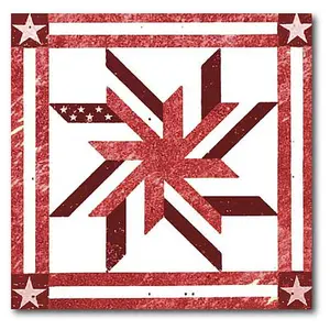 Courtside Market Quilt Square Red & White 3 Canvas Wall Art - 30 x 30"