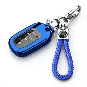 Key Fob Cover for (3/4/5 Buttons) Honda 2026 2025-2022 Civic Accord CR-V HR-V Pilot and 2026 Passport, Black Silver Blue Red