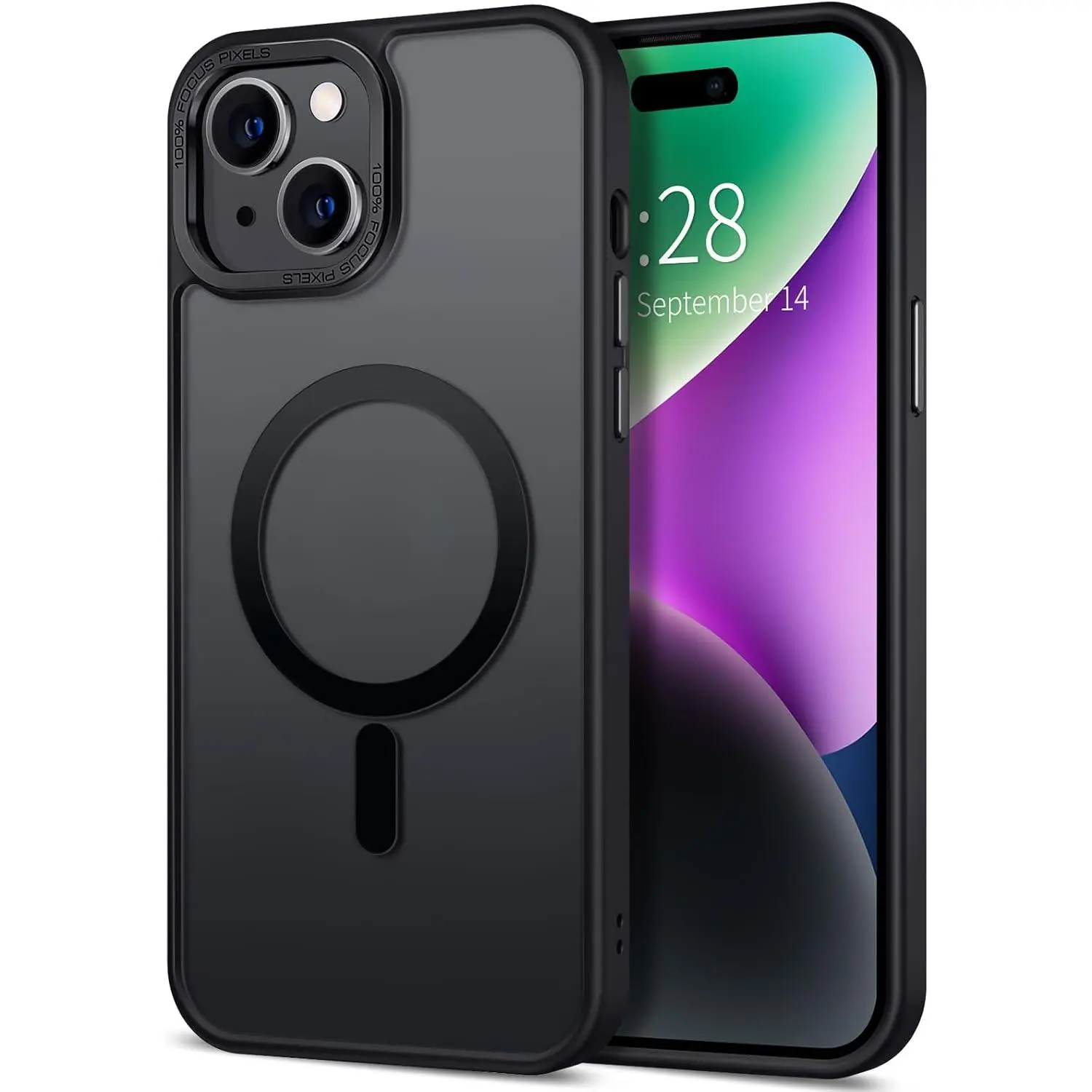 Case for iPhone 14 plus case magnetic translucent matte phone cases 6.7 "[compatible with MagSafe] thin slim fit shockproof bumper hard protective cover for women men girls,