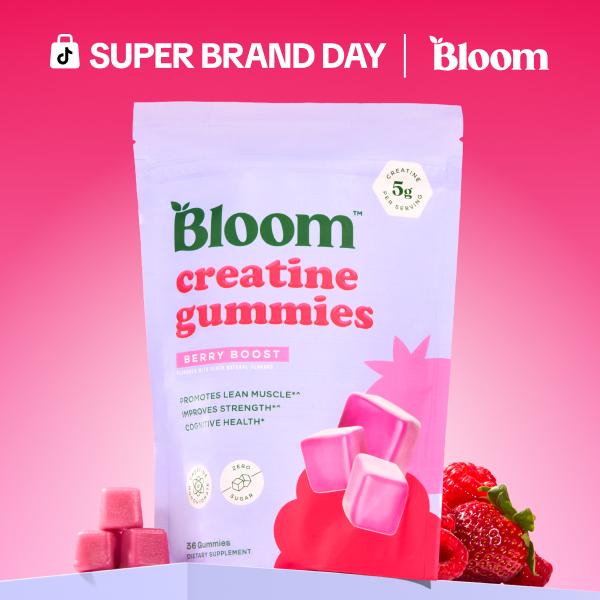 Bloom Nutrition Creatine Gummies -  Energy, Cognitive Health & Post-Workout Muscle Recovery Promotes & Muscle Improves - Creatine for Women