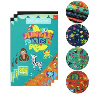 Children Jungle Animal Craft Sticker Book, Sticker Paper, DIY Supplies Type Decorations, Ideal for Creative Play & Educational Fun