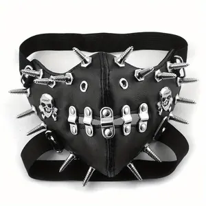 Spike Mask Motorcycle Biker Sport Half Face Leather Mask