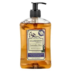 A La Maison de Provence Liquid Soap For Hand & Body, Lavender Aloe, 16.9 fl oz (500 ml)