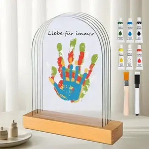 Elegant Oval Shaped Wooden Framed Photo Frame with 5 Slots, Transparent Design for Family Memories & Special Moments, Perfect Gift for Home Decor