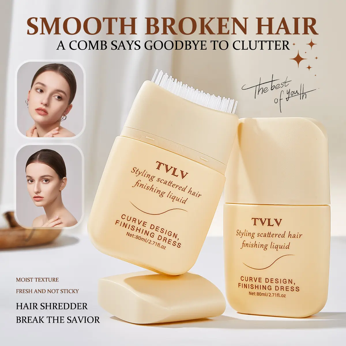 Anti-Frizz Smoothing Hair Gel, Lightweight Travel-Size Styling Cream for Sleek Frizz-Free Hair, Effortless All-Day Hold & Shine, 80ml Portable Hair Care Essential for Daily Styling & Travel