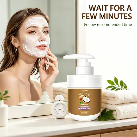 ROZINO Plant Extract Hair Removal Cream Infused With Coconut Oil, Mild Gentle Plant-Based Depilatory Cream, Suitable for Facial & Full Body Hair Removal, Daily Beauty Skincare for Men & Women, Gentle Effective Body Hair Remover