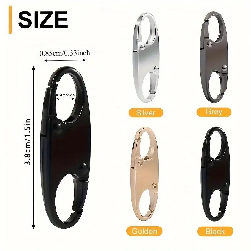 Anti-theft zipper clips, universal double-lock zipper heads, Safe Zipper Locks, suitable for suitcases, metal handicrafts, used for Home Sewing, weaving, fishing, camping, and outdoor equipment.