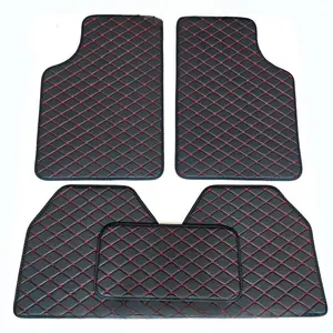 Set of 5 Universal Car Floor Mats for Front and Rear, Made of Faux Pu Leather, Designed As Interior Carpet Additions Suitable for All Seasons
