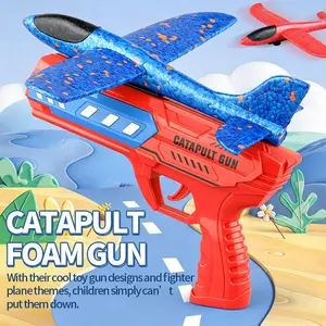 Unisex 2-in-1 EPP Foam Airplane Launch Gun Toy, 1-Button Launch, 15m Long-Distance Outdoor Flying Toy, Safe for Children Development, Ages 4,5,6,14+ and Older, Kids' Gift Option for Boys & Girls Ages 3+
