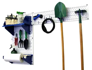 Pegboard Garden Tool Board Organizer Kit - White Pegboard with Accessories