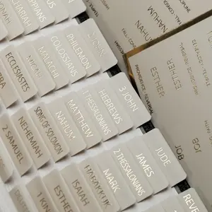 Laminated Bible Tabs with Book Summaries(Gold Foil Embossed Lettering), Bible Tabs for Women and Men, Reposition Large Print Stickers, Easy to Read, 80Chapters Labels for Easy Navigation