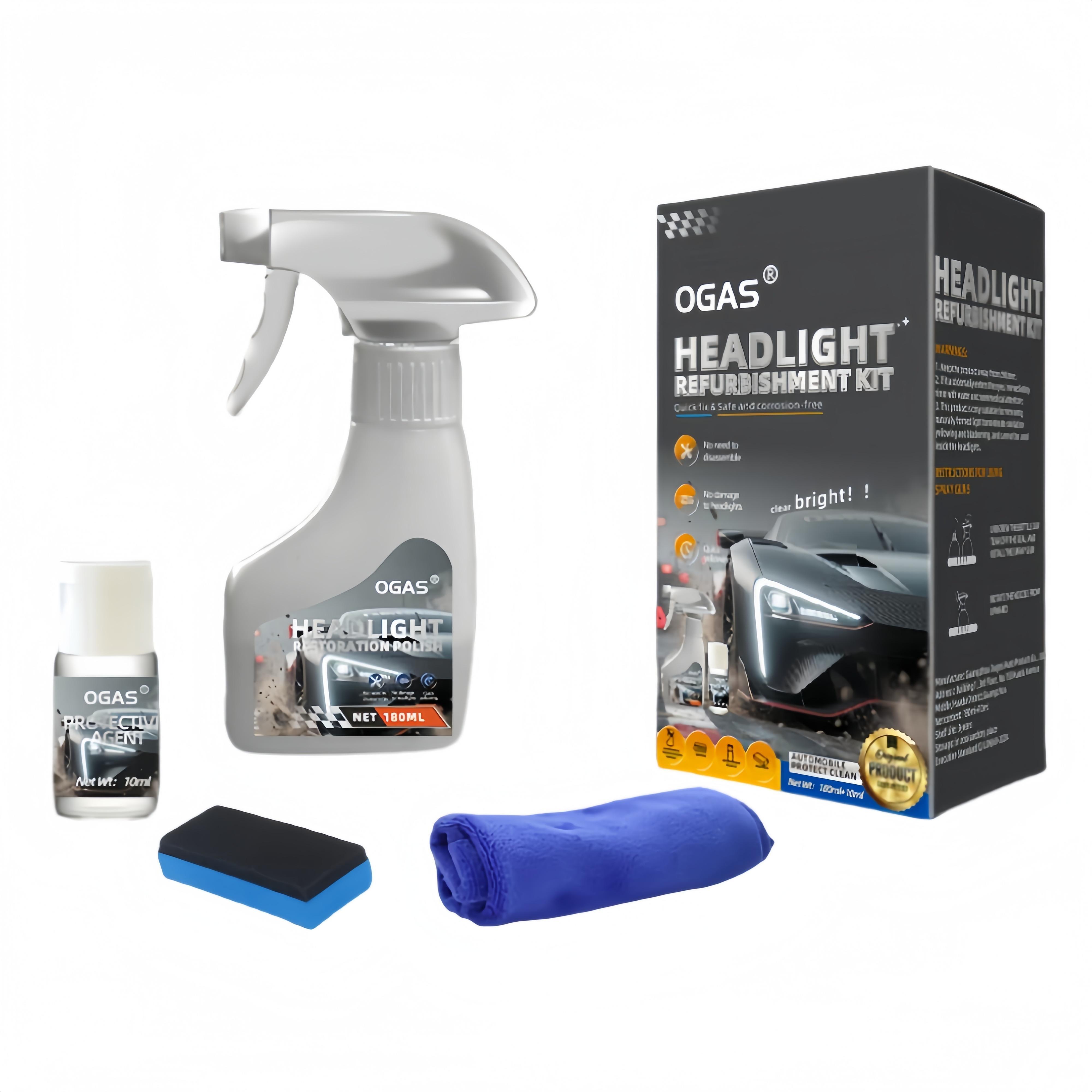 Headlight Cleaner – Restore Headlights to Like-New Condition, Remove Yellowing & Haze – No Power Tools Needed – Long-Lasting, Clear Results!