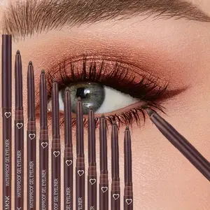 10PCS Waterproof Eyeliner Gel Pencil, Brown Eyelid Pen, Soft Easy Wearing High Pigmented Matte Finish Eyeliner Pen, Long Lasting Shiny Eyes Makeup