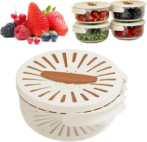 Multifunctional Fruit and Vegetable Washing Bowl, Upgrade Fruit Washing Bowl with Strainer, 2025 New Fruit Drainer Container with Handle 2 In 1 Draining and Preservation Basket (Orange)