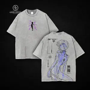 Rei Ayanami Cybercore shirt - Neon Genesis Evangelion Anime Vintage Washed Tee, Mecha Manga Merch, Heavyweight Cotton Oversized Streetwear, Aesthetic Grunge Style, Shinji Ikari, Asuka, Anime Gift