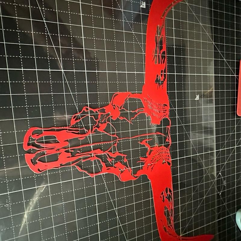 Bull skull with detail truck or car decal in weatherproof vinyl available in many colors