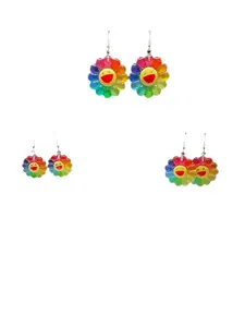 Flower Smiley Face Earrings
