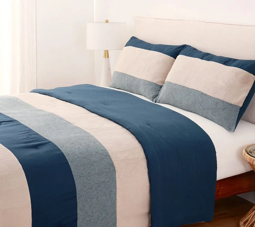 Berkshire Dylan Stripe Microfiber Comforter Set- King Berkshire Dylan Stripe Microfiber Comforter Set- King