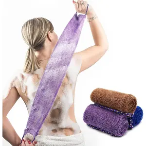 3 Pieces African Net Sponge with Handles Long African Exfoliating Net Washcloth Bath Sponge Net Cloth Wash Net Body Back Scrubber for Shower Loofah