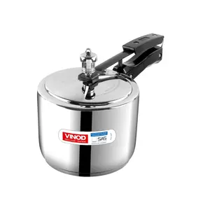 Vinod Stainless Steel Inner Lid Pressure Cooker - 118.5 oz | Sandwich Bottom Cooker | Induction and Gas Base | ISI and CE Certified - 2 Years Warranty
