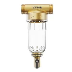 VEVOR Spin Down Filter, 40 Micron Whole House Sediment Filter for Well Water, 3/4" FNPT + 1" MNPT, 4 T/H High Flow Rate, for Whole House Water Filtration Systems, Well Water Sediment Filter