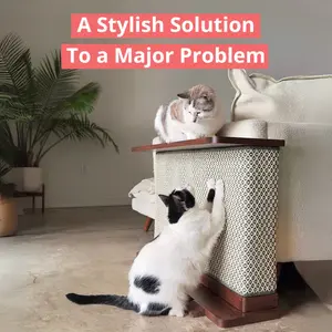 Cat Scratching Side Table for Couch Corners – Modern Sofa Protector for Indoor Cats