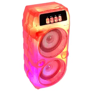 Portable Wireless Speaker with Translucent Glowing Body, Compact Vertical Party Sound Box with Integrated Display Screen, TWS-Linkable Rechargeable Music Player with FM Radio & USB Slot